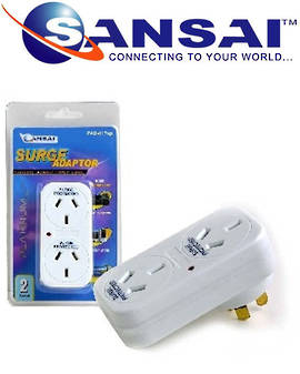 SANSAI Double Adaptor With Surge Protection